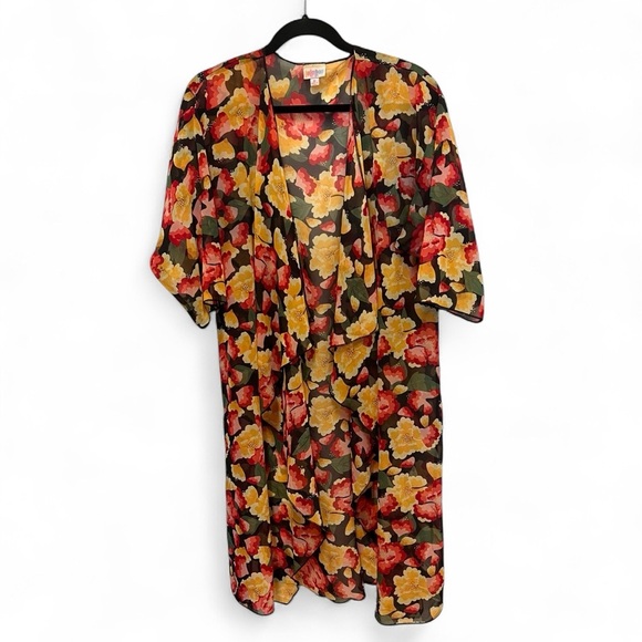 LuLaRoe Floral Semi Sheer Shirley Kimono Size medium - Picture 1 of 7